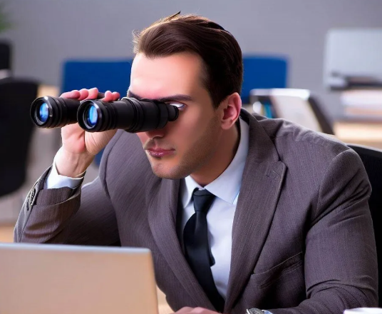 spy watching people